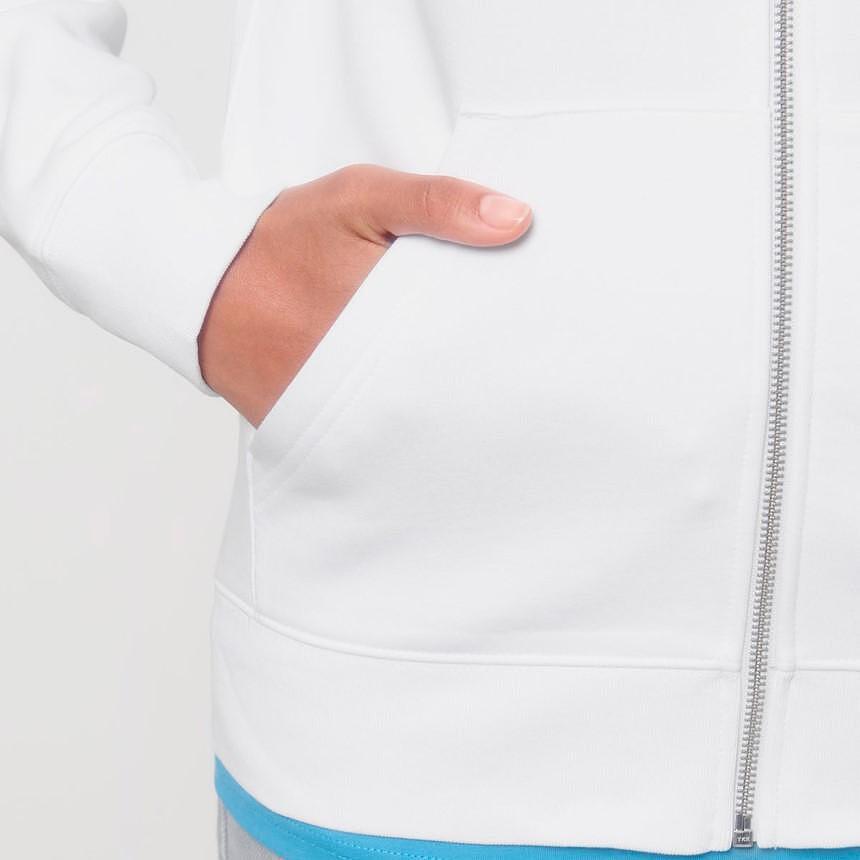 Бял Premium Суичър с цип PUN - Fitness Drehi