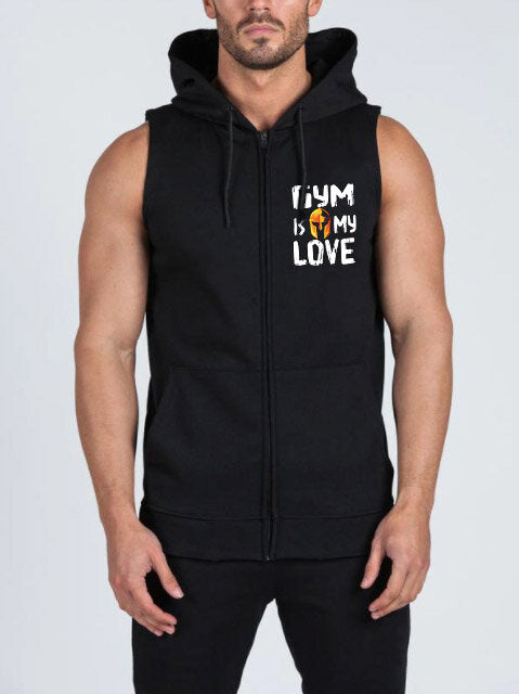 Суичър без ръкави с цип Gym is my LOVE