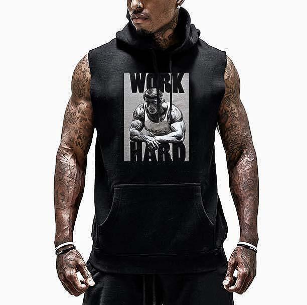 Суичър без ръкави Work Hard - Fitness Drehi