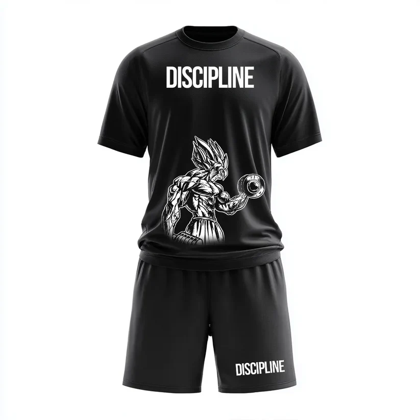 Къс Екип от Полиестер – Дишащ и Удобен Спортен Комплект Discipline
