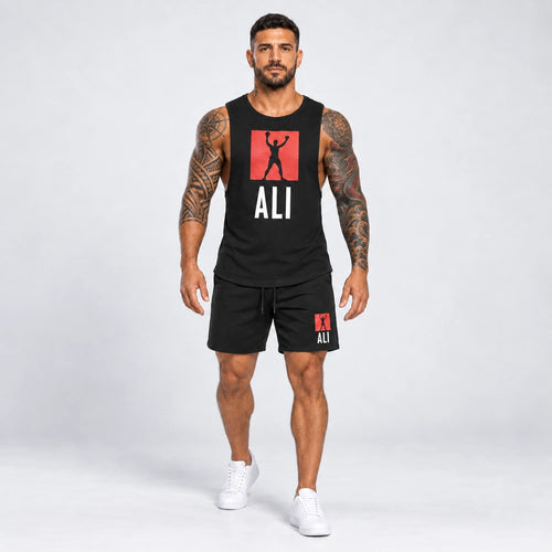 OUTLET Къс Памучен екип с тениска и шорти Ali [M]