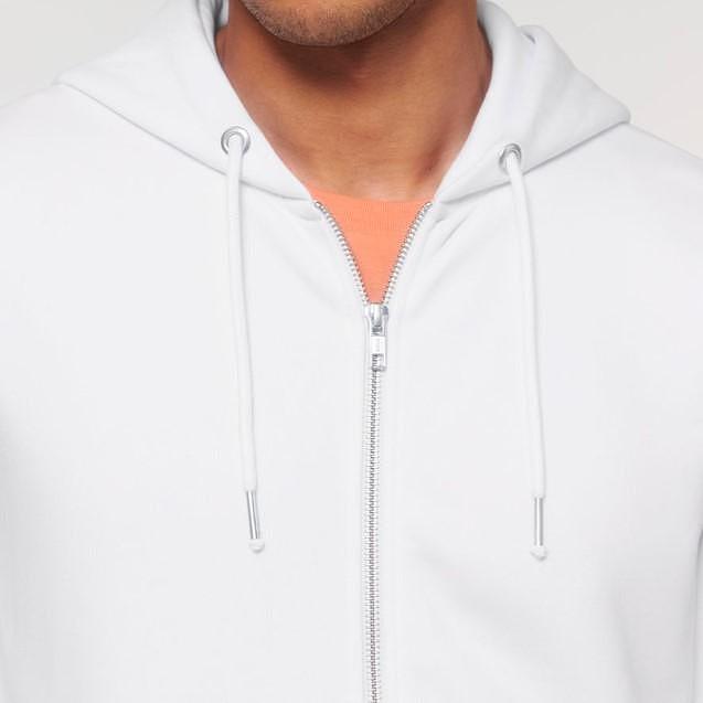 Бял Premium Суичър с цип PUN - Fitness Drehi