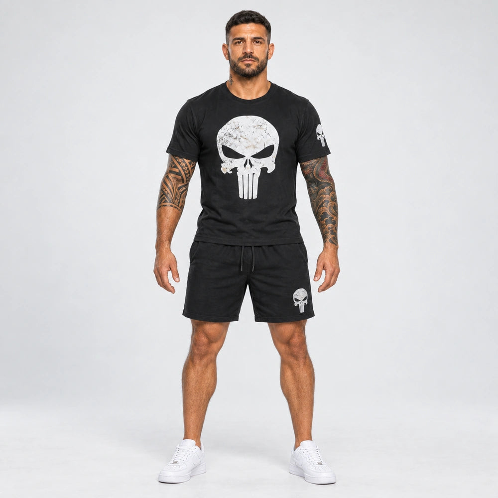 OUTLET Къс Памучен екип с тениска и шорт Skull New [L]
