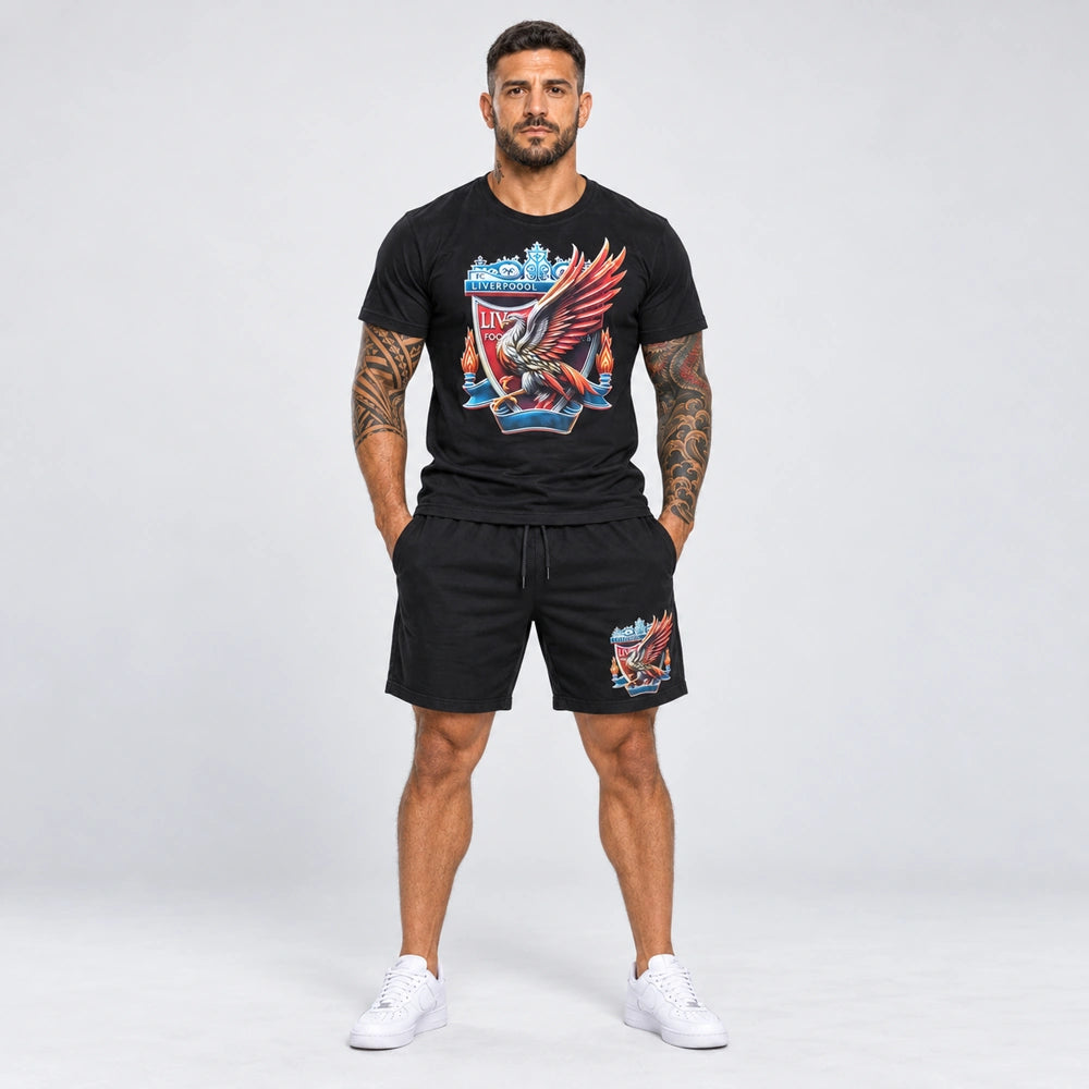OUTLET Къс Памучен екип с тениска и шорт Liverpool New [L]