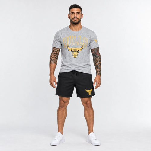 OUTLET Къс Памучен екип с тениска и шори Gray bl [L]