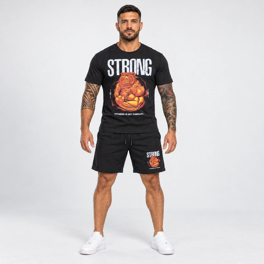 OUTLET Къс Памучен екип с тениска и шори Strong T [L]
