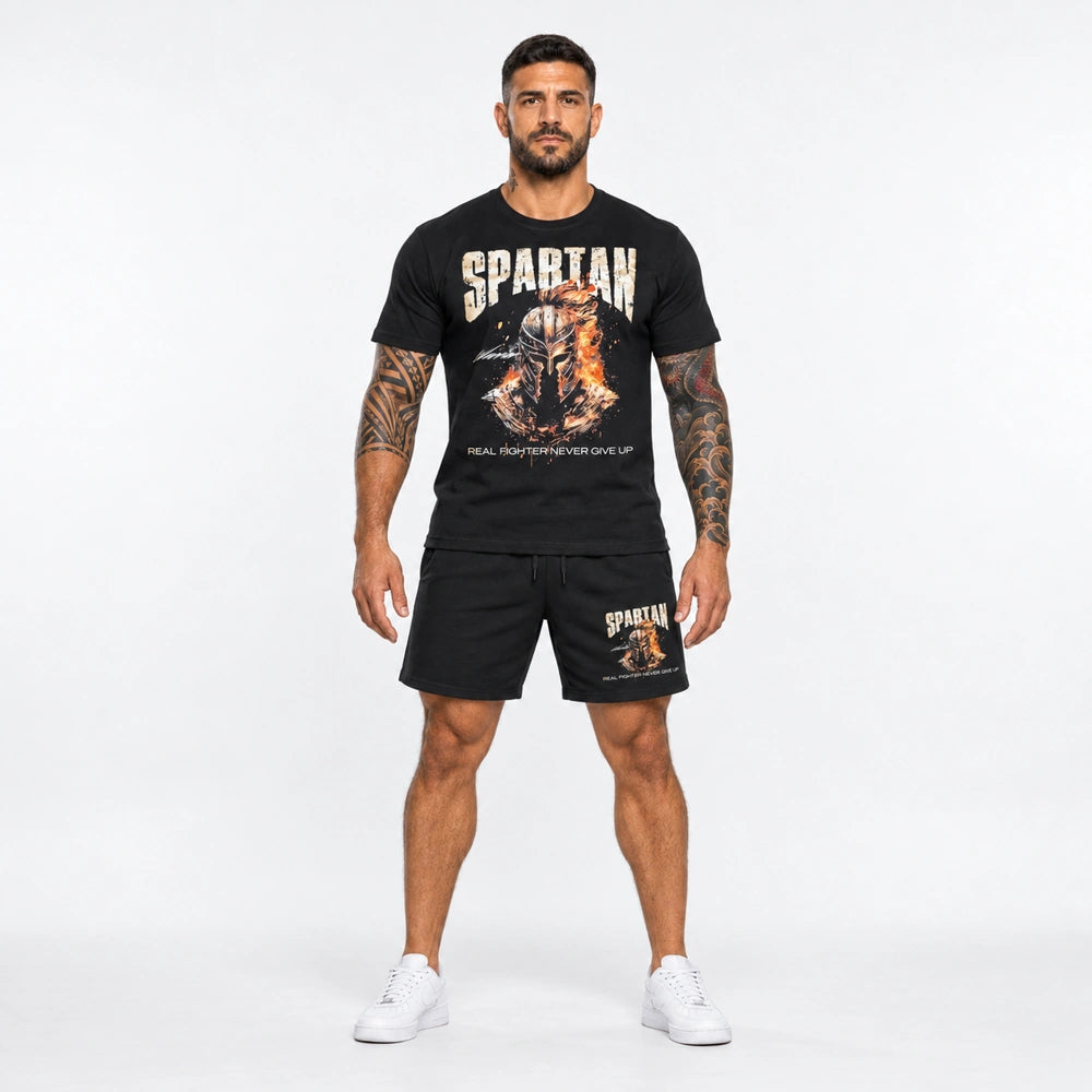 OUTLET Къс Памучен екип с тениска и шорт Sparta Real Fight [XL]