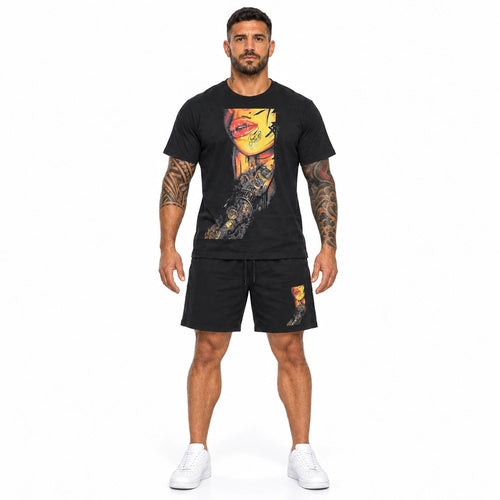 OUTLET Къс Памучен екип с тениска и шорти Gangsta  Choke  [2XL]