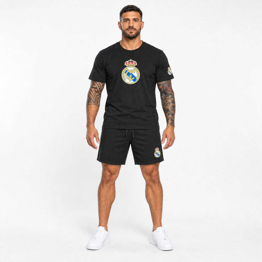 OUTLET Къс Памучен екип с тениска и шорт Real Madrid  [3XL]