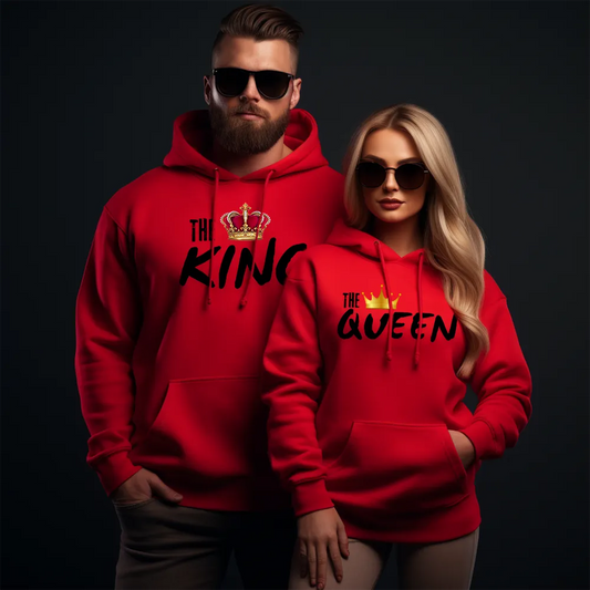 Два броя УНИСЕКС Суичъри The King and The Queen Red