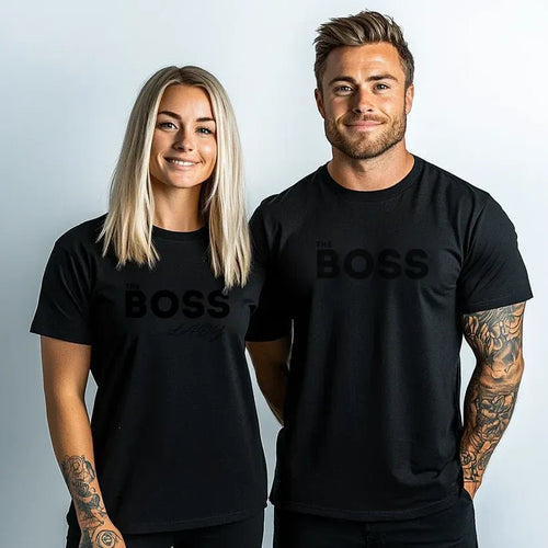 Два броя тениски за Мъж и Жена The Boss Black 2 - Fitness Drehi