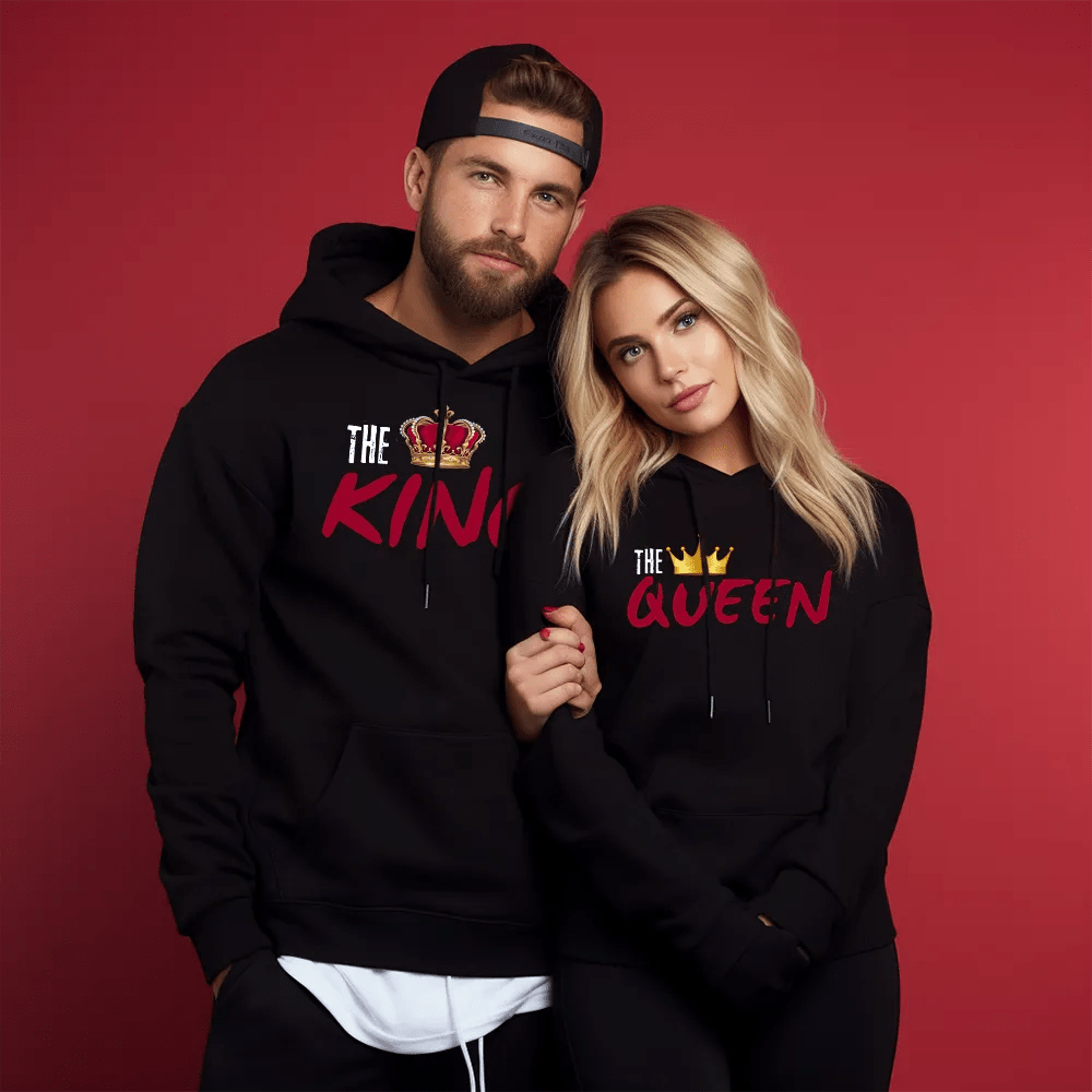 Два броя УНИСЕКС Суичъри The King and The Queen Black - Fitness Drehi