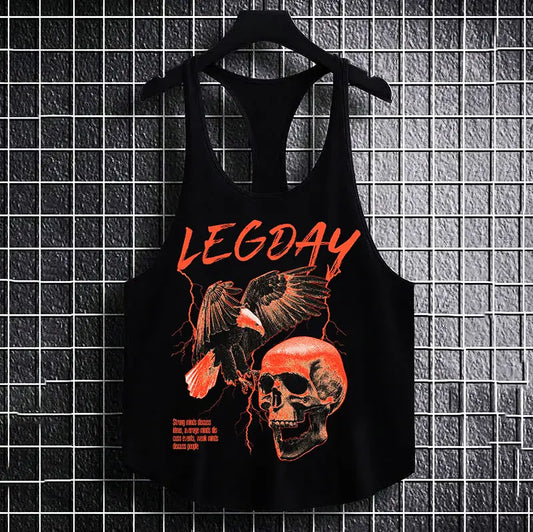 Фитнес потник с изрязан гръб LegDay