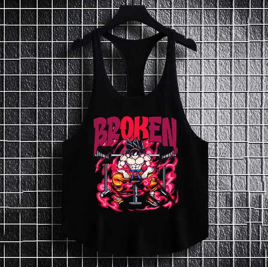 Фитнес потник с изрязан гръб Broken