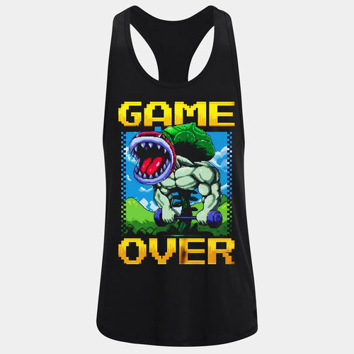 Фитнес потник с изрязан гръб Game Over