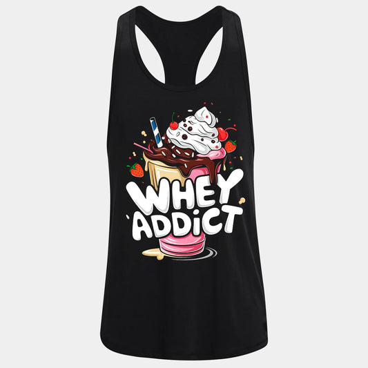 Фитнес потник с изрязан гръб Whey Addicted