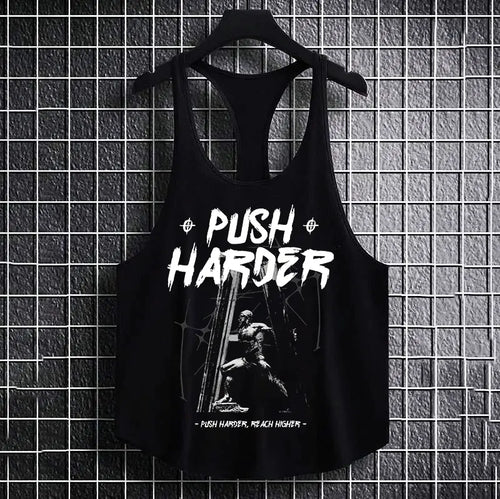 Фитнес потник с изрязан гръб Push Harder