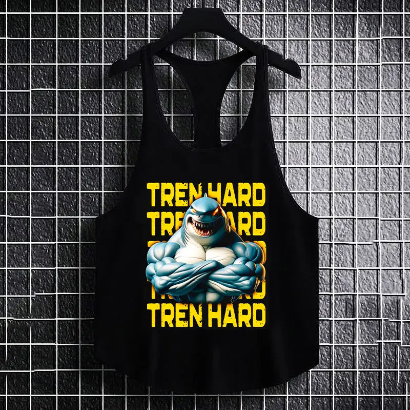Фитнес потник с изрязан гръб In Tren Hard Shark