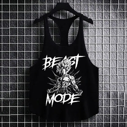Фитнес потник с изрязан гръб Beast Mode INS