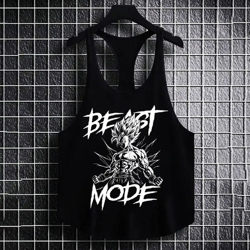 Фитнес потник с изрязан гръб Beast Mode INS