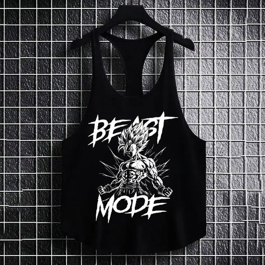 Фитнес потник с изрязан гръб Beast Mode INS