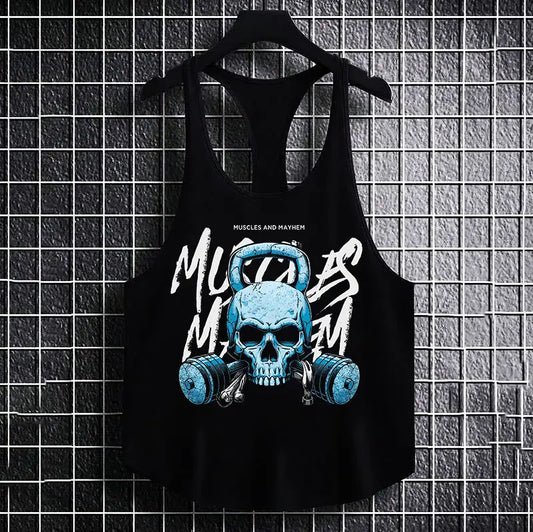 Фитнес потник с изрязан гръб Muscles Mayhem