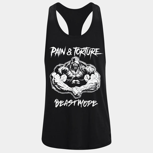 Фитнес потник с изрязан гръб Pain and Torture