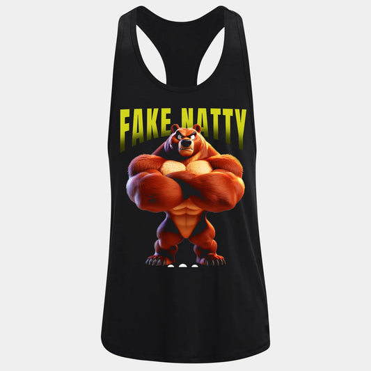 Фитнес потник с изрязан гръб Fake Natty