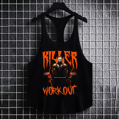 Фитнес потник с изрязан гръб K Workout