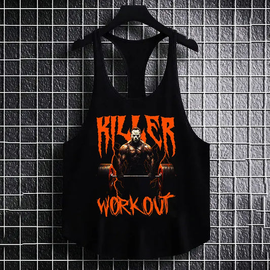 Фитнес потник с изрязан гръб K Workout
