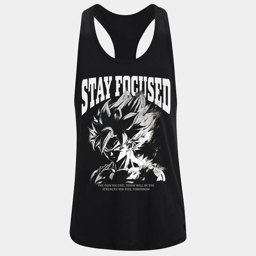 Фитнес потник с изрязан гръб Stay Focused