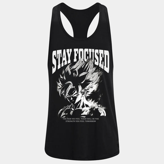 Фитнес потник с изрязан гръб Stay Focused