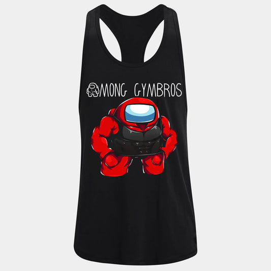 Фитнес потник с изрязан гръб Among Gymbros