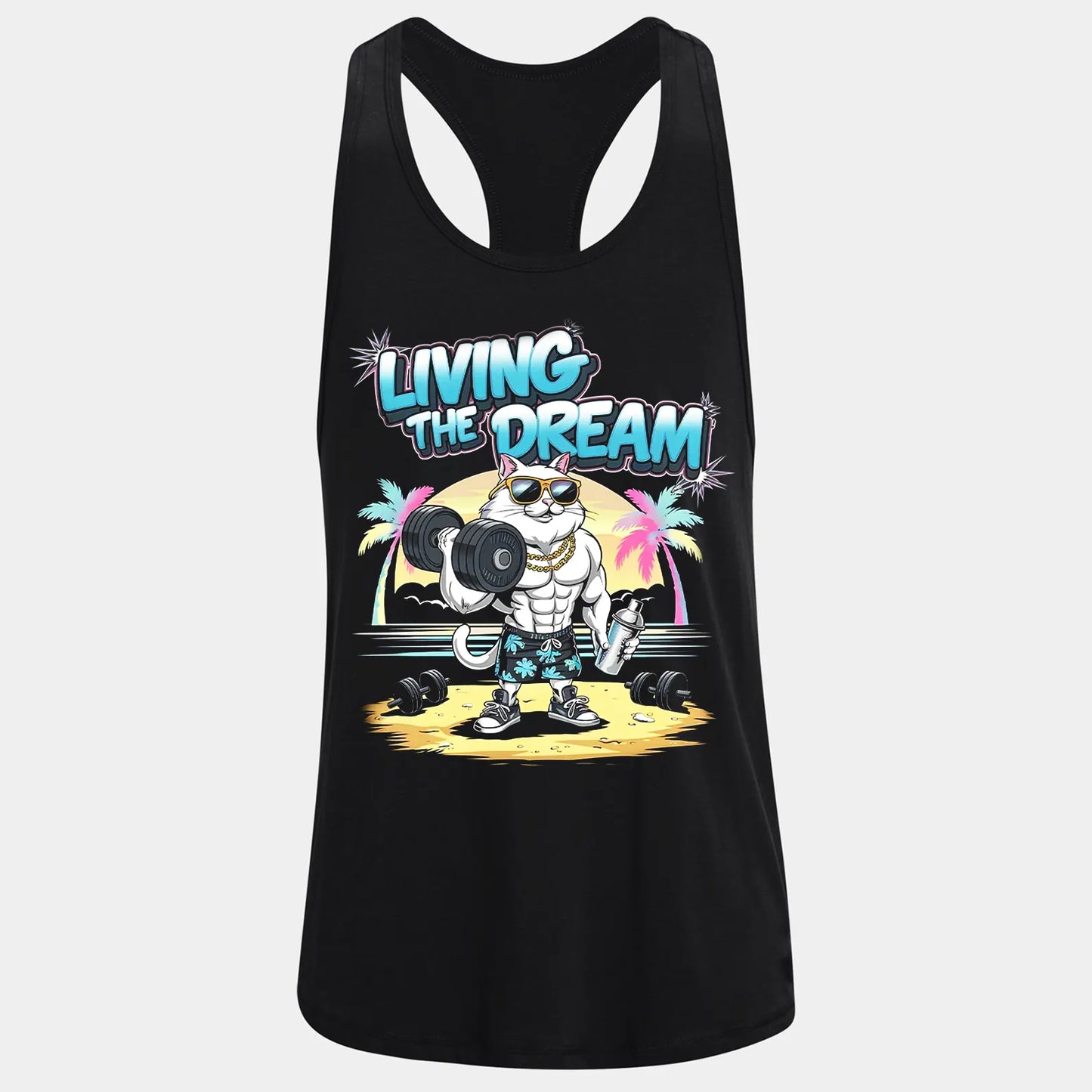 Фитнес потник с изрязан гръб Living The Dream