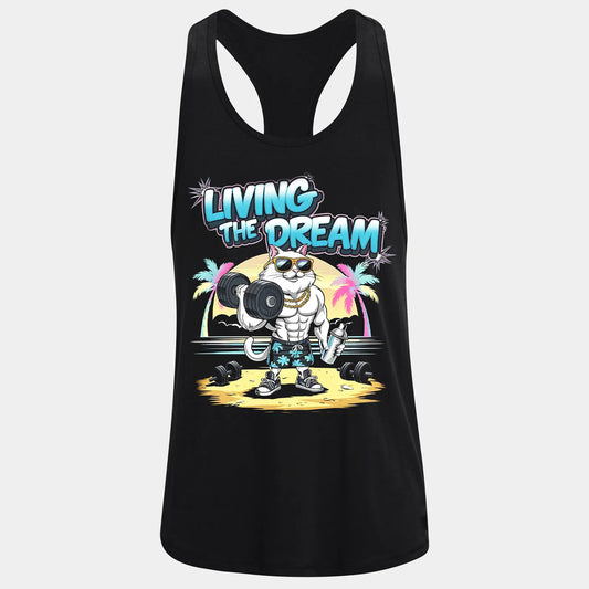 Фитнес потник с изрязан гръб Living The Dream