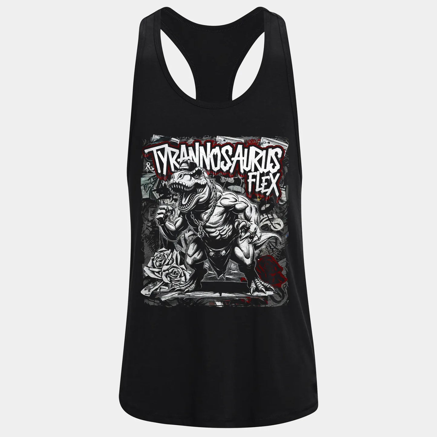 Фитнес потник с изрязан гръб Tyrannosaurus Flex