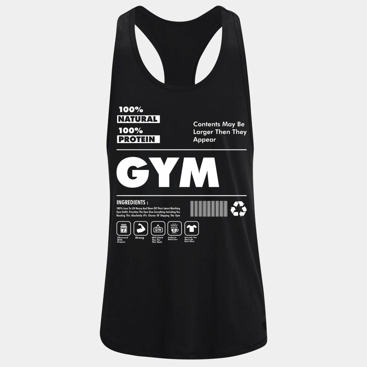 Фитнес потник с изрязан гръб 100% Natural - Fitness Drehi