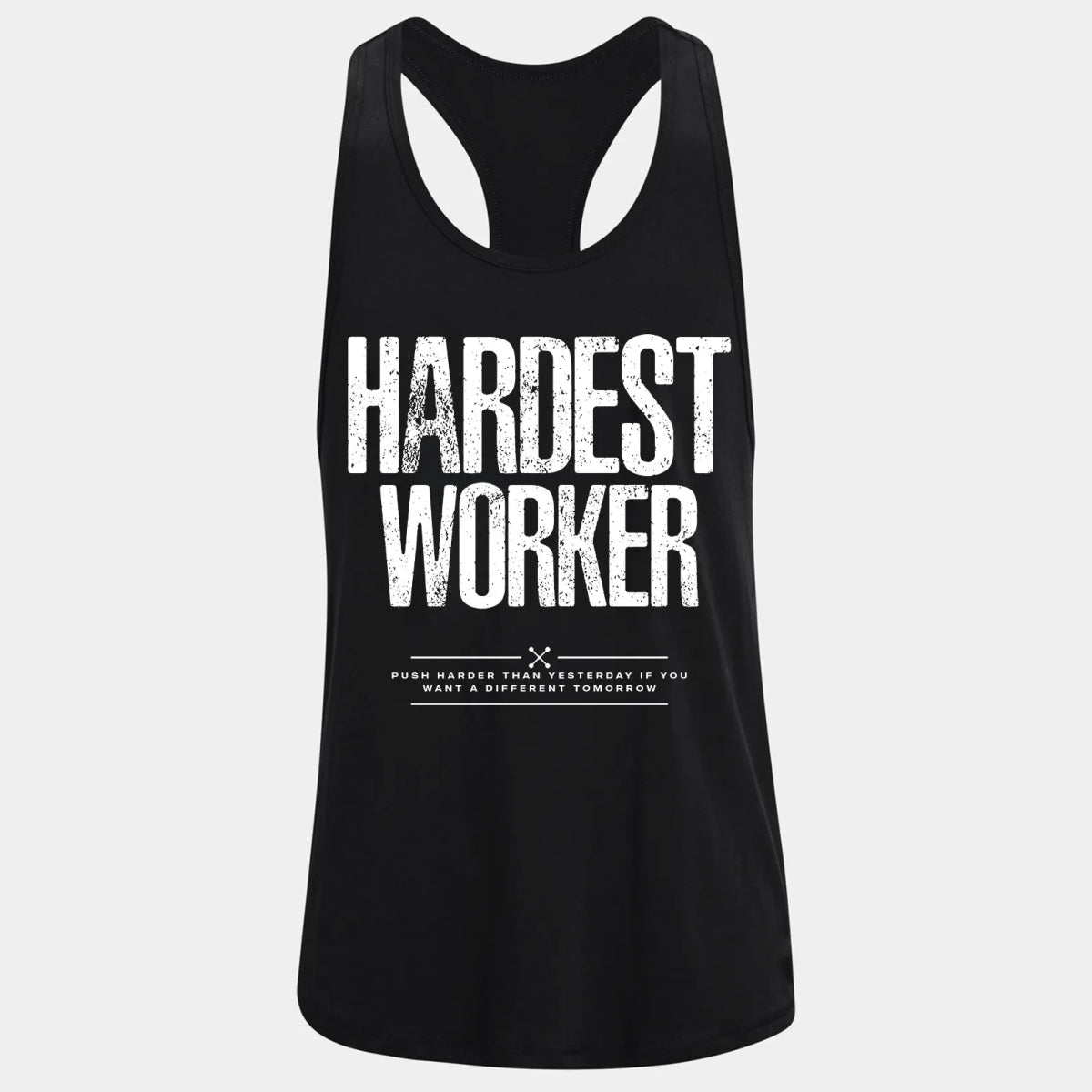 Фитнес потник с изрязан гръб Hardest Worker - Fitness Drehi