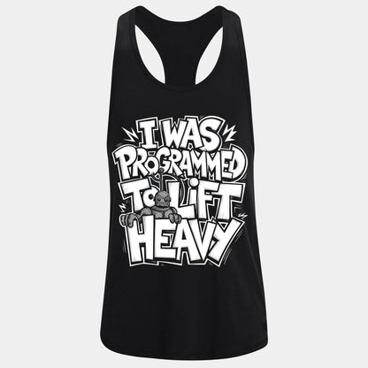Фитнес потник с изрязан гръб I Was Programmed to Lift 2 - Fitness Drehi