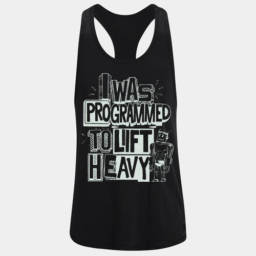 Фитнес потник с изрязан гръб I Was Programmed to Lift - Fitness Drehi