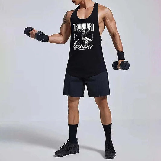 Фитнес потник с изрязан гръб TrainHard Resilince - Fitness Drehi