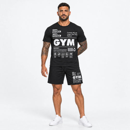 OUTLET Къс Памучен екип с тениска и шорти Gym [S]