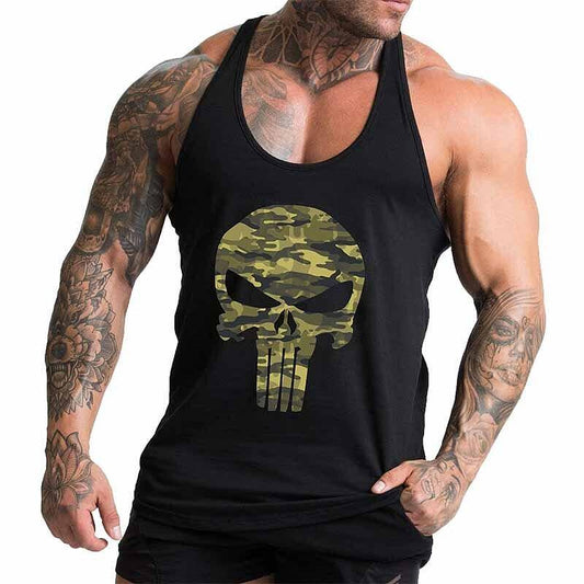 Изрязан потник Millitary Skull - Fitness Drehi