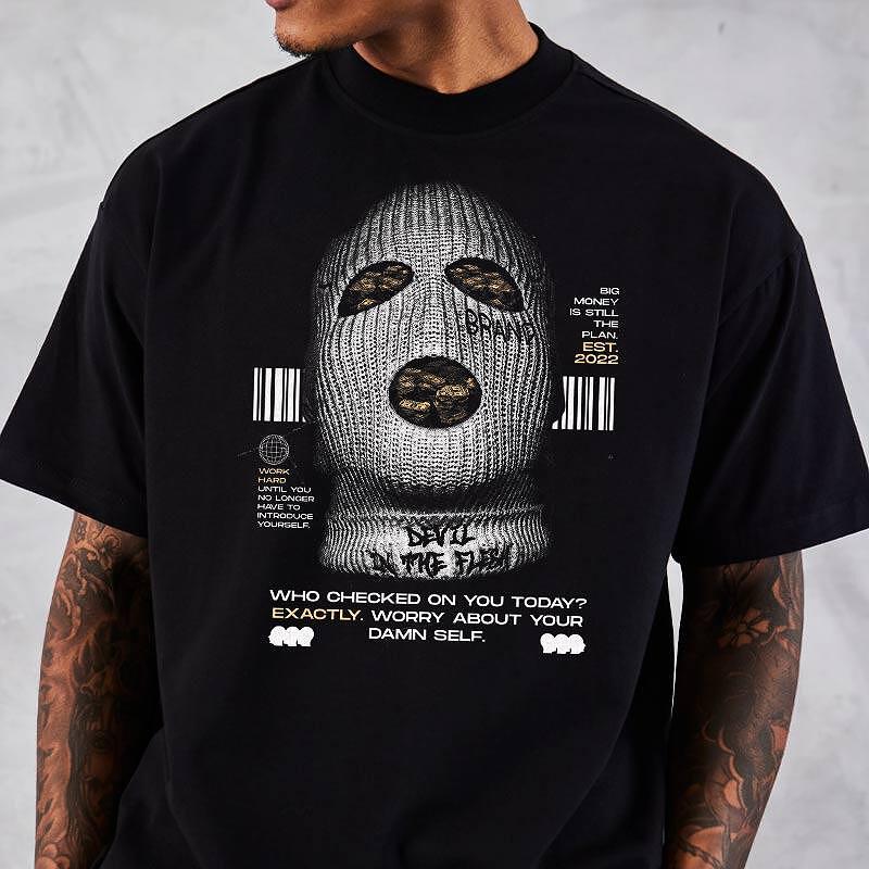 Oversize Унисекс Тениска Gangsta Devil - Fitness Drehi