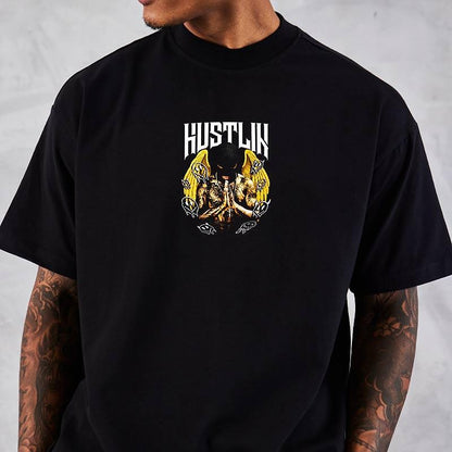 Oversize Унисекс Тениска Hustlin - Fitness Drehi