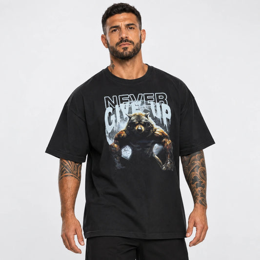OUTLET Oversize Тениска Never Give Uo [3XL]