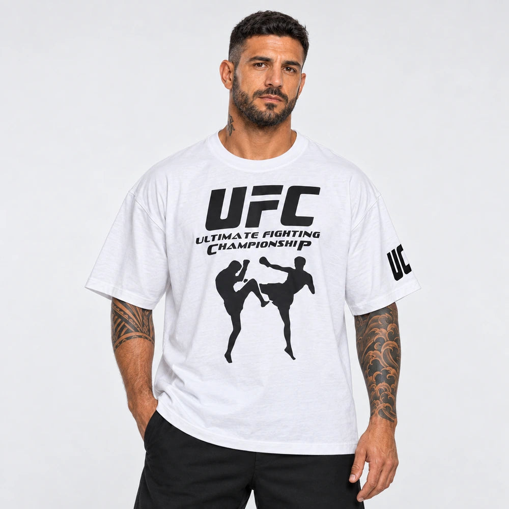 OUTLET Oversize Тениска Black UFC [2XL]