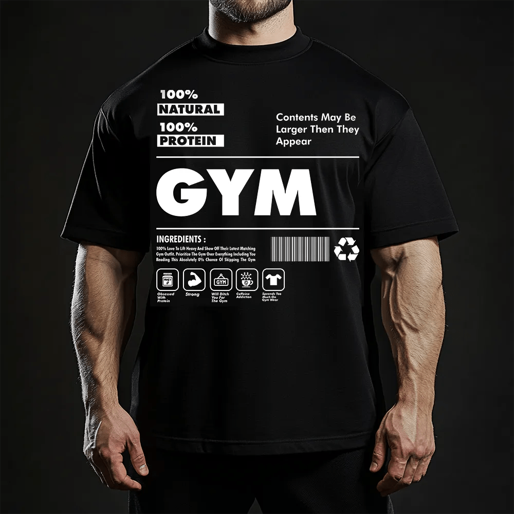 Oversized Унисекс Тениска 100% Natural - Fitness Drehi
