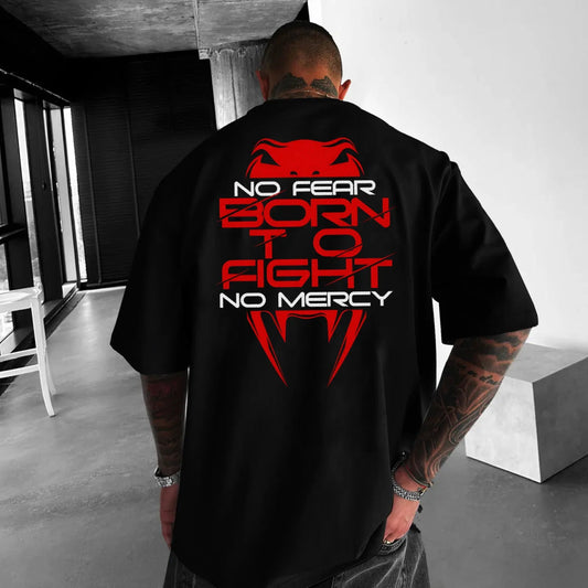 Oversized Унисекс Тениска Born To Fight - Fitness Drehi