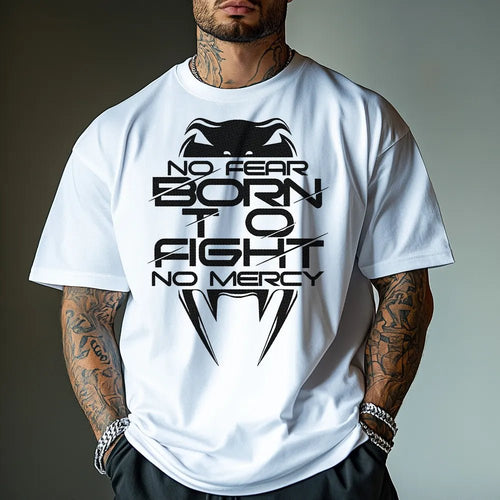 Oversized Унисекс Тениска Born To Fight wh - Fitness Drehi